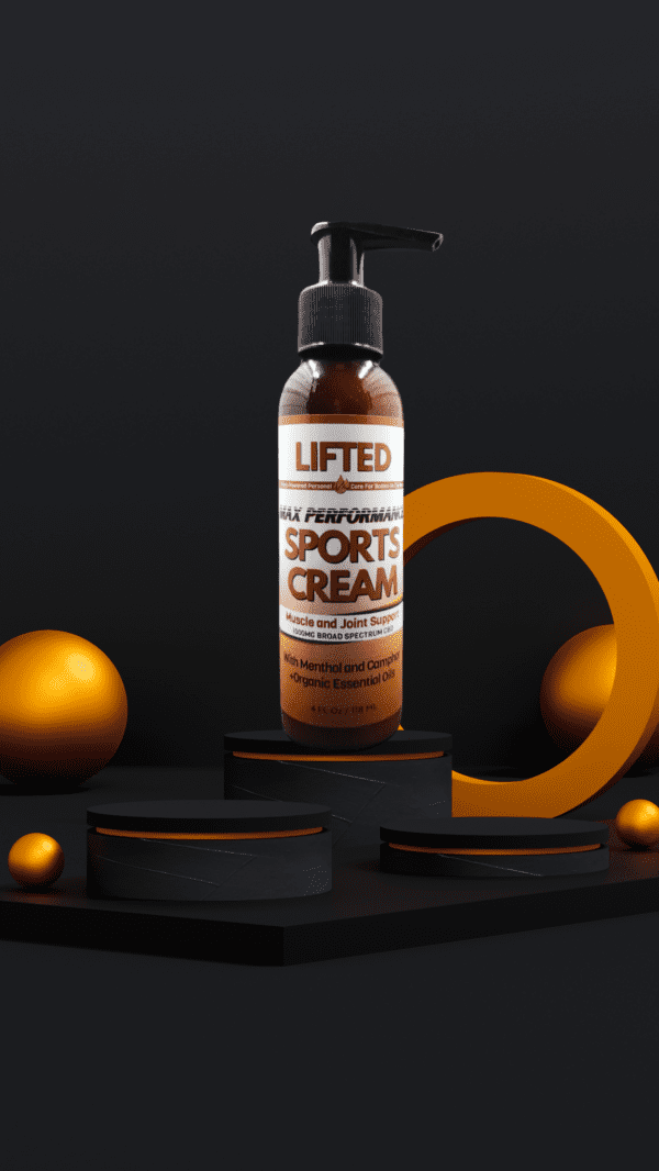 LIFTED SPORTS RECOVERY CREAM in a 4 oz bottle.
